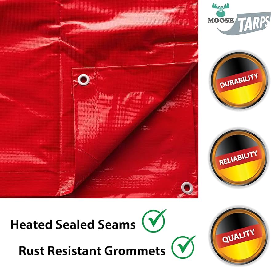 Moose Supply Heavy Duty Tarp, 100% Waterproof 12mil Thick